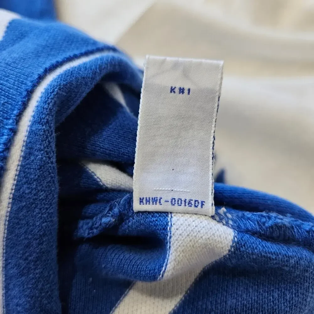 Vintage 90s Ralph Lauren Men's Striped Polo Pink Collar Button Down Blue Shirt